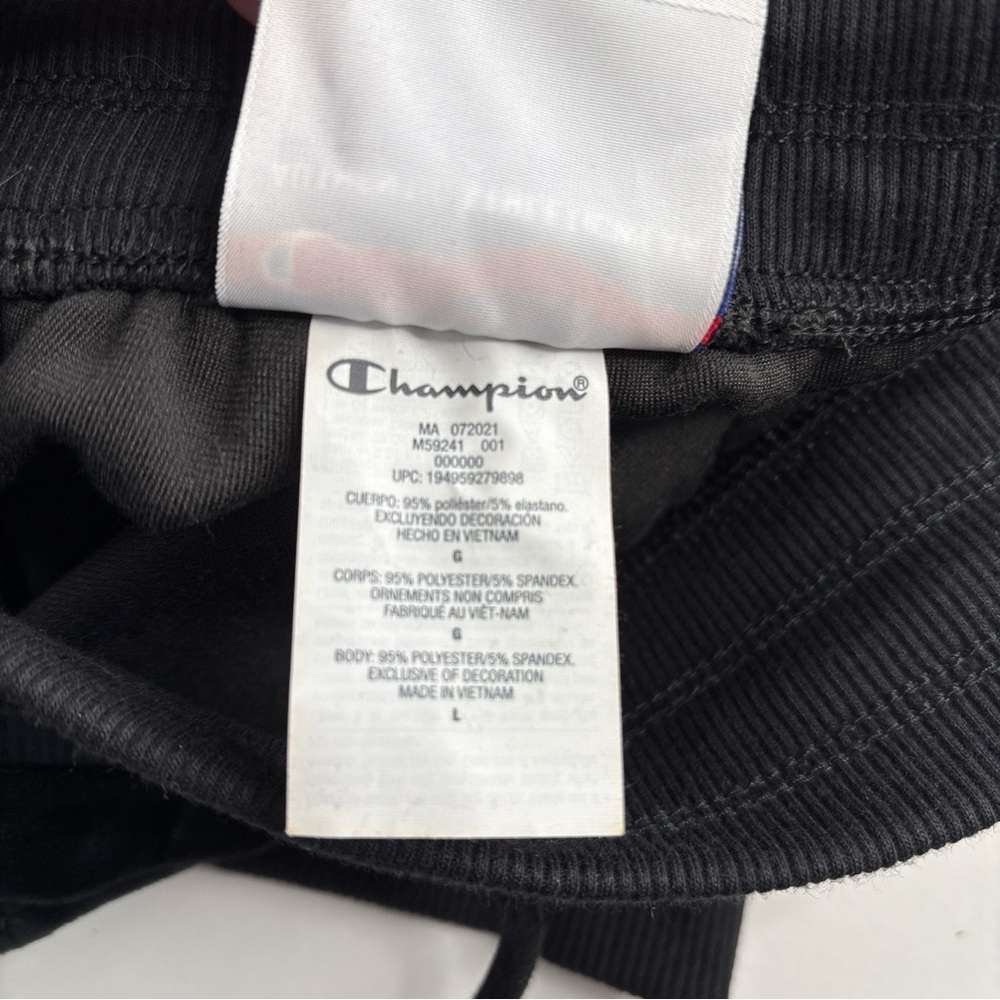 Champion Black Velour Women’s Jogger Sweatpants Large NWT Logo Athleisure - Picture 4 of 8